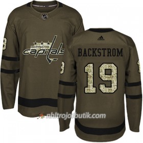 Män Ishockey Washington Capitals Tröja Nicklas Backstrom 19 Adidas 2017-2018 Camo Grön Authentic